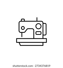 Icono de contorno de máquina de coser moderna que representa la sastrería y la artesanía textil