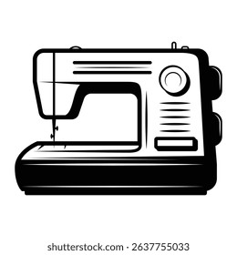 Modern Sewing Machine vintage classic retro silhouette icon vector illustration design on white background