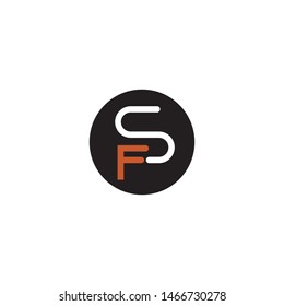 modern sf letter vector logo design