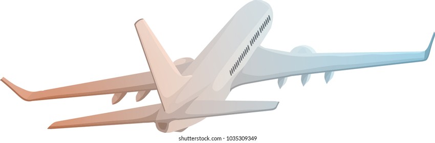 Modern shaded vector illustration of plane isolated on white background.