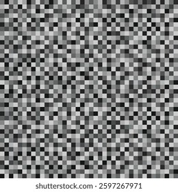 Modern shades of gray dense and packed pixel perfect mosaic blocks pattern design element pattern background for digital art, web design, and print media