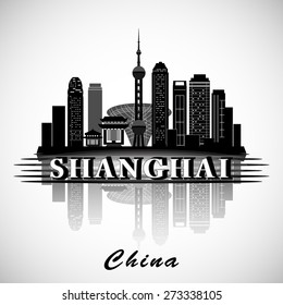 Modern Shanghai city skyline design. China