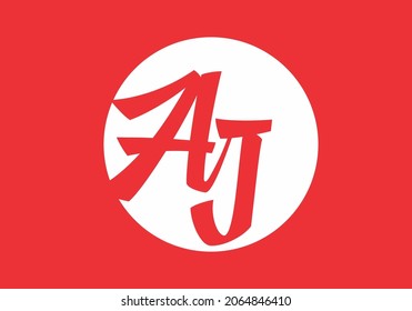 Modern shape of AJ initial letter design