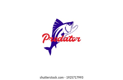 modern shape animal fish predator sea logo design vector icon symbol illustration