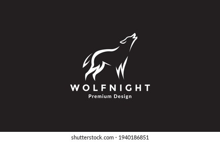 modern shape animal wolf or dog roar logo vector symbol icon design illustration
