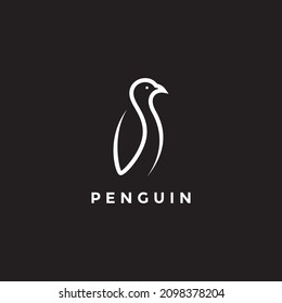 modern shape bird penguin white logo vector design illustration