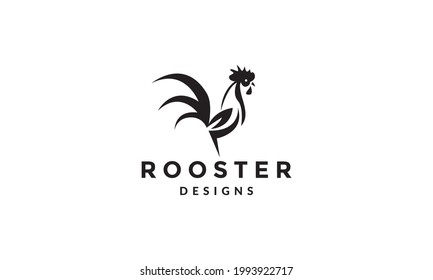 modern shape black rooster logo vector icon illustration design