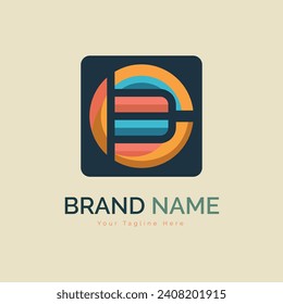 modern shape circle logo letter BC template design for brand or company and other