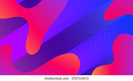 Modern Shape. Commercial Geometry. Pink Bright Poster. Dynamic Layout. Futuristic Journal. Wave Minimal Flyer. Hipster Page. Flat Landing Page. Violet Modern Shape