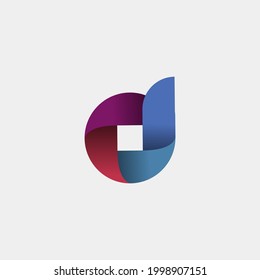 Modern shape dari "d" untuk perusahaan di teknologi digital