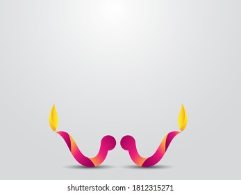 modern shape of Diwali dia with free space for text