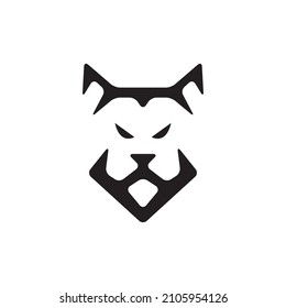 diseño vectorial del logotipo de la cara de perro de forma moderna