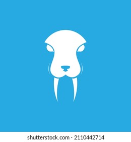 modern shape face walrus logo design, vector graphic symbol icon sign illustration