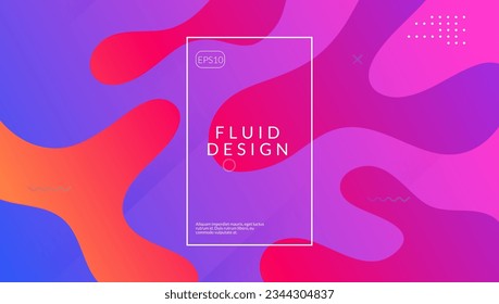 Modern Shape. Fluid Journal. 3d Landing Page. Wavy Abstract Cover. Creative Paper. Blue Minimal Background. Mobile Concept. Cool Commercial Geometry. Violet Modern Shape
