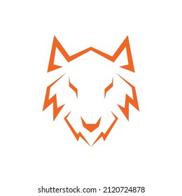 diseño del logotipo del tigre de cabeza geométrica de forma moderna, ilustración del icono del símbolo gráfico vectorial idea creativa