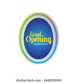 modern shape Geometric Label Grand Opening
