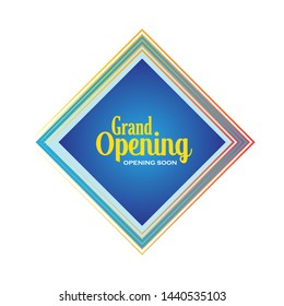 modern shape Geometric Label Grand Opening