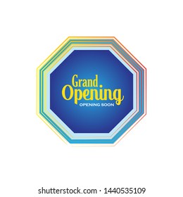 modern shape Geometric Label Grand Opening