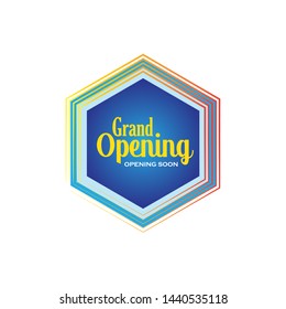 modern shape Geometric Label Grand Opening