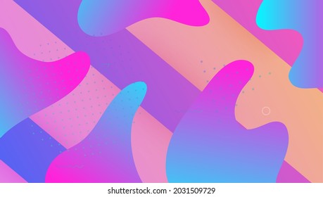 Modern Shape. Gradient Design. Colorful Magazine. 3d Fluid Cover. Abstract Texture. Cool Landing Page. Bright Page. Blue Graphic Flyer. Lilac Modern Shape