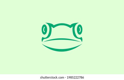 modern shape green frog head smile  logo symbol vector icon illustration graphic design