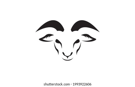 modern shape head goat logo vector icon illustration design