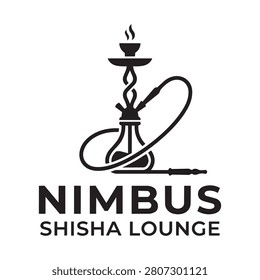 Modern shape of hookah vape smoke logo 