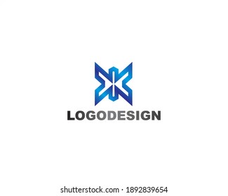 Concepto de diseño de logotipo de iconos de la forma moderna. plantilla vectorial de letra X