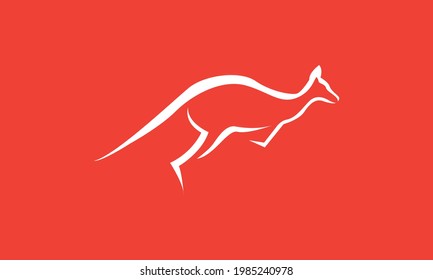 modern shape kangaroo jump logo symbol vector icon illustration graphic design
