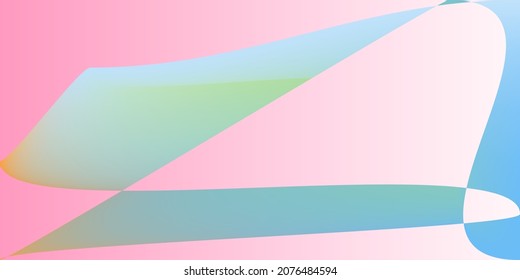 Modern Shape Layers Minimal Horizontal Lines. Smooth Pink Futuristic Neon Blurred Background. Multicolor Technology Digital Dynamic Fluid Gradient Mesh. Rainbow Psychedelic Pastel Color Illustration.