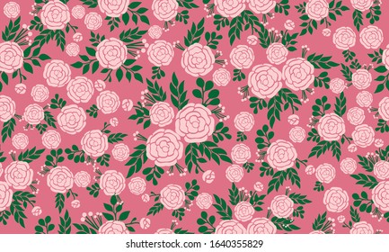 Modern shape of leaf and floral for spring, with leaf and flower pattern background.
