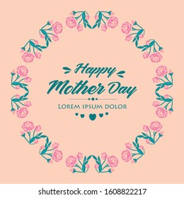 Modern shape of leaf and flower frame, for happy mother day poster wallpaper design. Vector