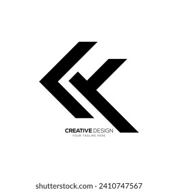 Letra moderna de forma Lk con signo de flecha plantilla de logotipo de monograma creativo