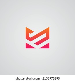 Elemento de plantilla vectorial de diseño del logotipo M S de la letra de forma moderna.