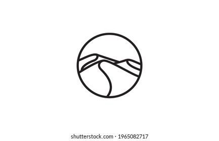 modern shape lines desert on circle logo symbol icon vector graphic design illustration