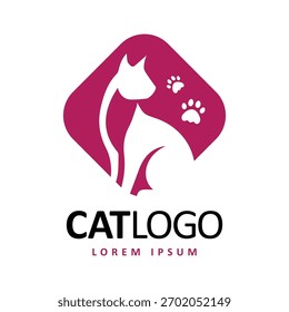 Um logotipo de forma moderna de gato. Ilustração do vetor de patas.