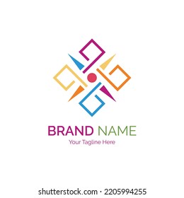 modern shape logo template design for brand or company and other