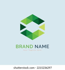 modern shape logo template design for brand or company and other