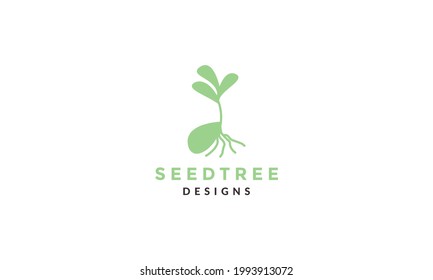 modern shape seed plant green logo vector icon illustration design
