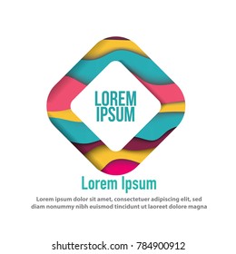 modern shape of square or rectangle design concept with papercut abstract layered background for multi purpose