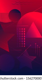 Modern shapes circle line square star triangle red background. Use for modern design, cover, template, decorated, brochure,