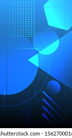 Modern shapes circle line square hexagon triangle blue background. Use for modern design, cover, template, decorated, brochure,