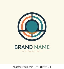 Modern shapes circle target logo template design vector for brand or company and other