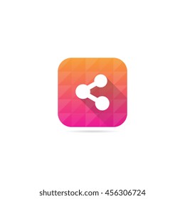 Modern Share Icon With Long Shadow