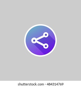 Modern Share Icon with Long Shadow
