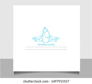 Modern shark logo icon template vector with flat design in eps 10.