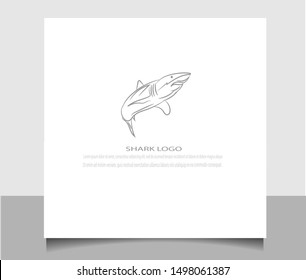 Modern shark logo icon template ilustration vector with flat style and creative design in eps 10.