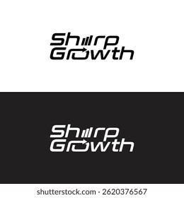 Modern Sharp Growth Logo Design Bold Minimal Typography Logo with Circle Element for Business  Startups