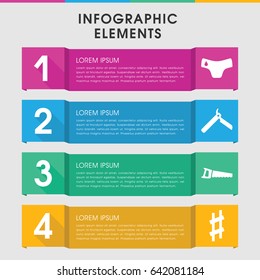 Modern sharp infographic template. infographic design with sharp icons includes children panties. can be used for presentation, diagram, annual report, web design.