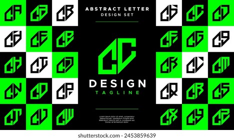 Moderne scharfe Linie abstrakter Buchstabe C CC Logo Paket